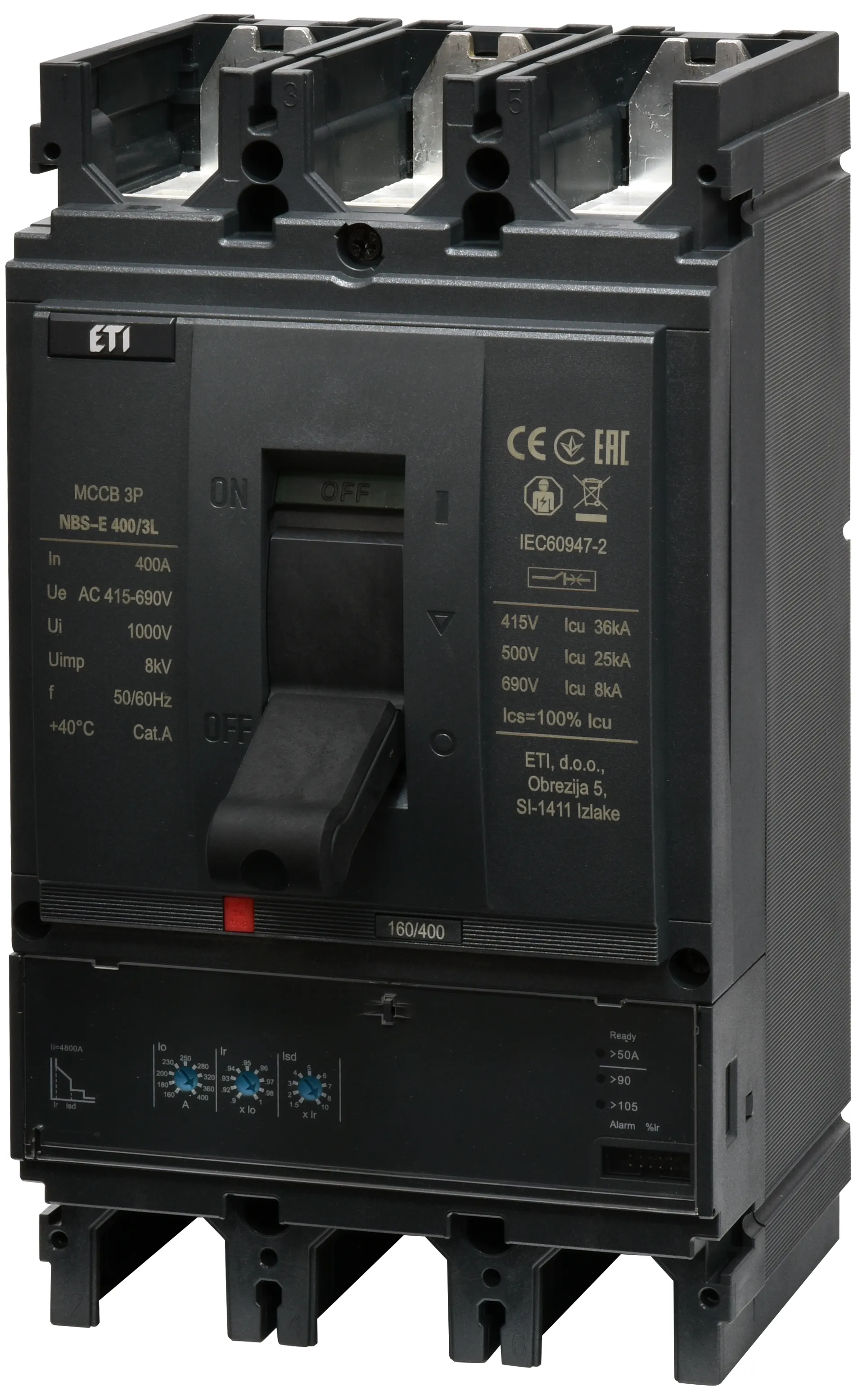 Molded Case Circuit Breaker NBS-E 400/3L 400A 3P 004673109