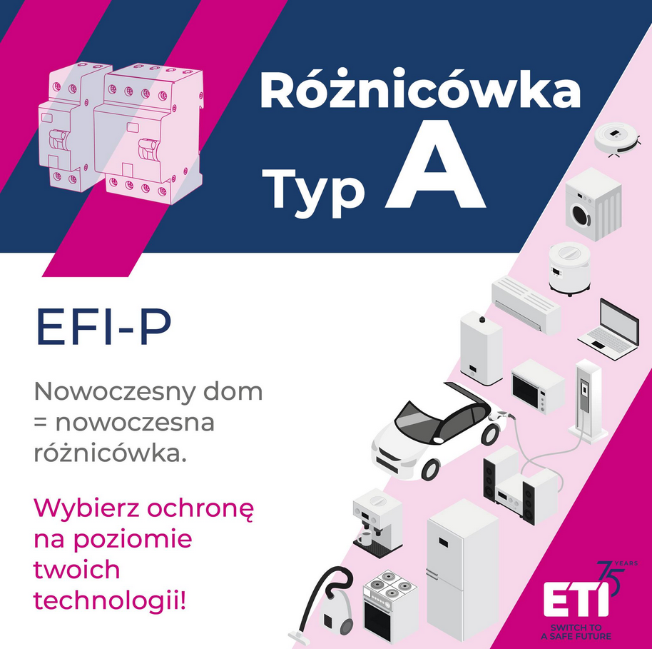 Nowoczesna ochrona z wyłącznikami różnicowoprądowymi EFI-P w typie A