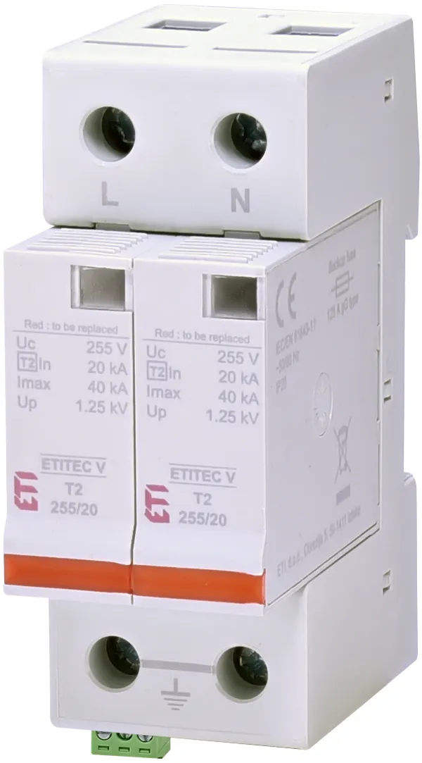 Surge arrester ETITEC V T2 255/20 2+0 RC 002442959