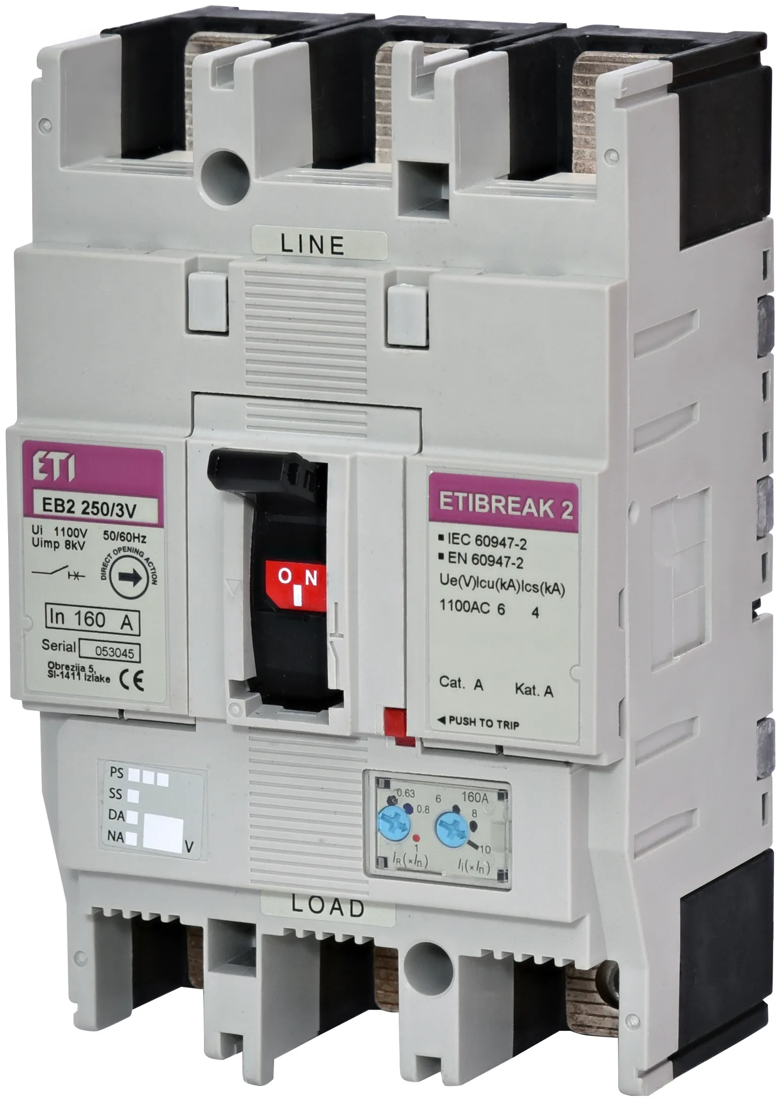 Molded Case Circuit Breaker EB2 630/3VE 630A 3p 1100V 004671380