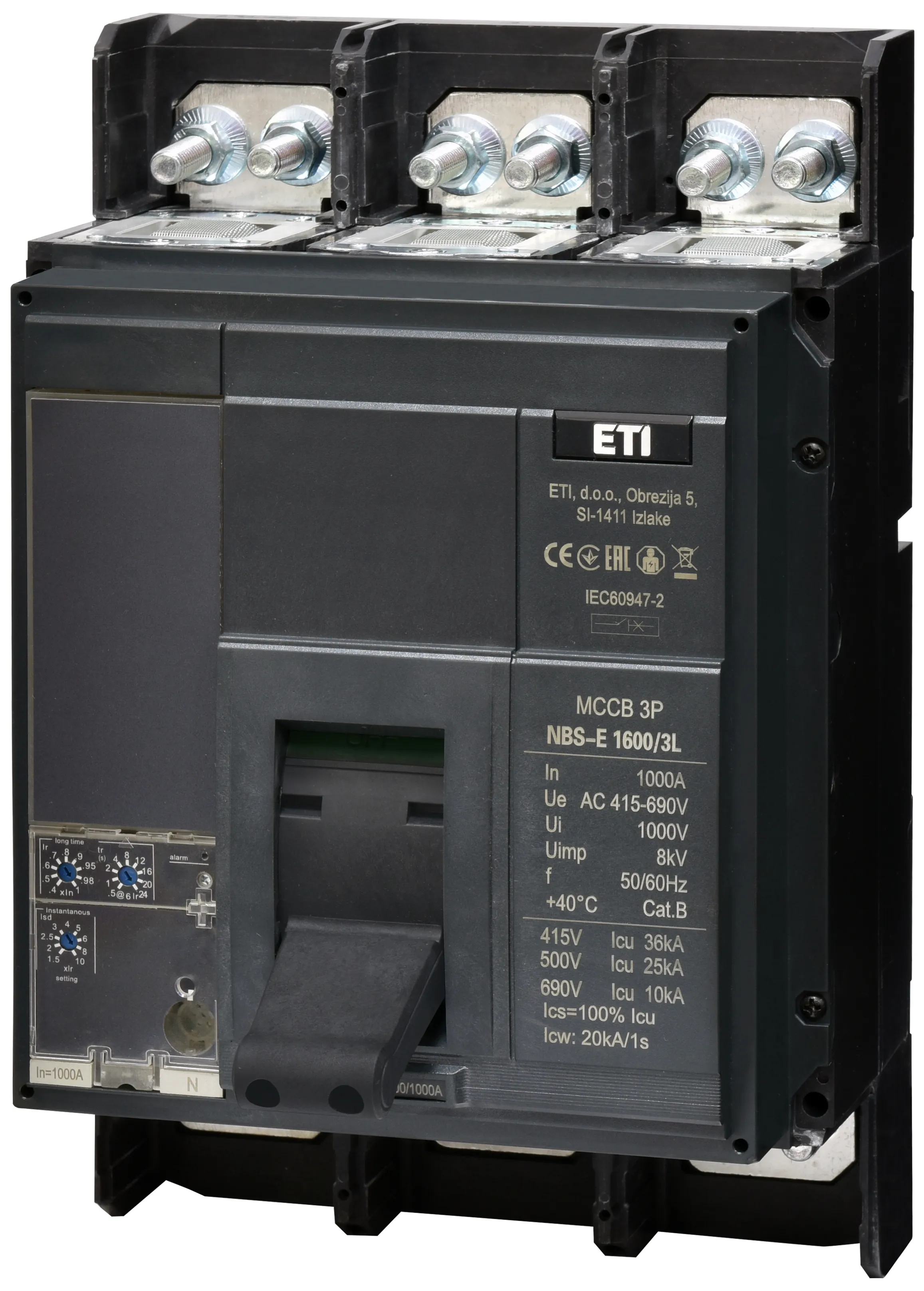 Molded Case Circuit Breaker NBS-E 1600/3L 1000A 3P 004673161